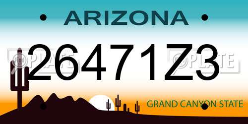 26471Z3 Arizona License Plate