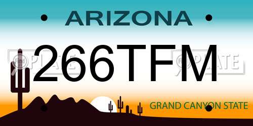 266TFM Arizona License Plate