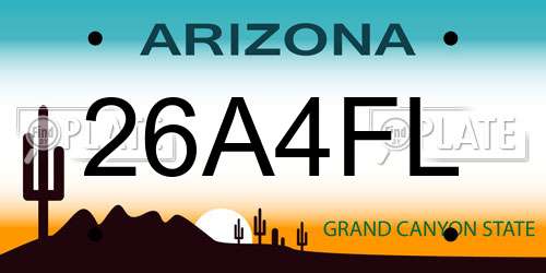 26A4FL Arizona License Plate
