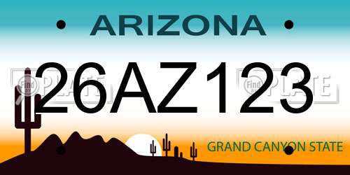 26AZ123 Arizona License Plate