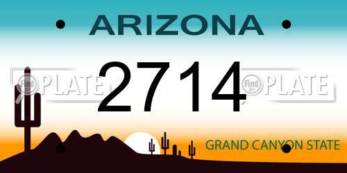 2714 Arizona License Plate
