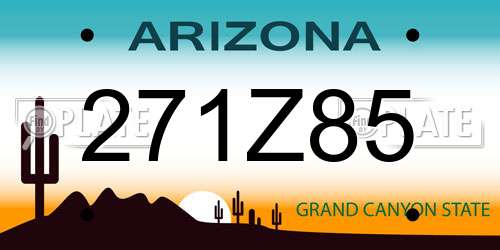 271Z85 Arizona License Plate