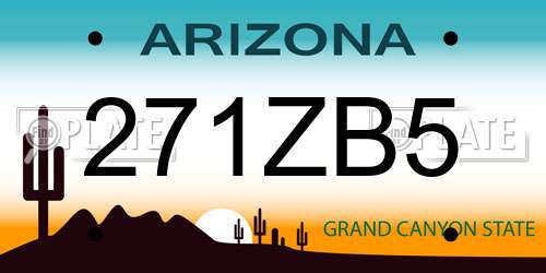 271ZB5 Arizona License Plate