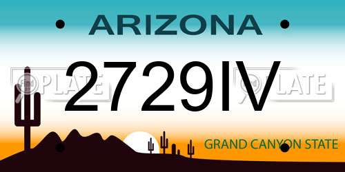 2729IV Arizona License Plate