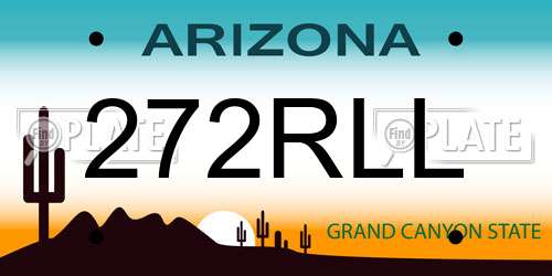 272RLL Arizona License Plate