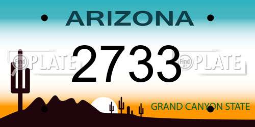 2733 Arizona License Plate