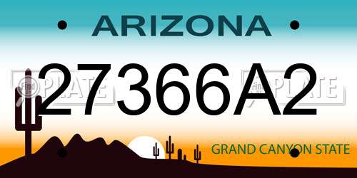 27366A2 Arizona License Plate