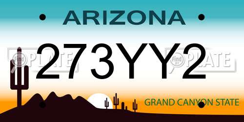 273YY2 Arizona License Plate