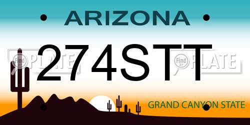 274STT Arizona License Plate
