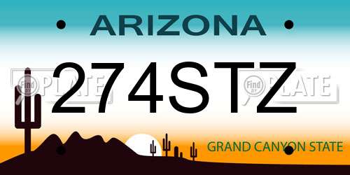 274STZ Arizona License Plate
