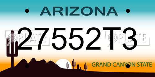 27552T3 Arizona License Plate
