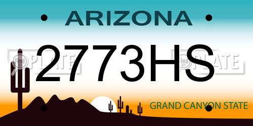 2773HS Arizona License Plate