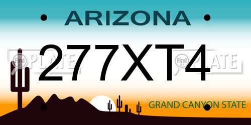 277XT4 Arizona License Plate