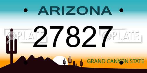 27827 Arizona License Plate