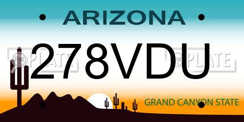278VDU Arizona License Plate