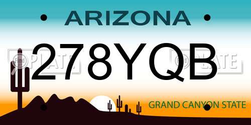 278YQB Arizona License Plate