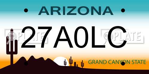 27A0LC Arizona License Plate