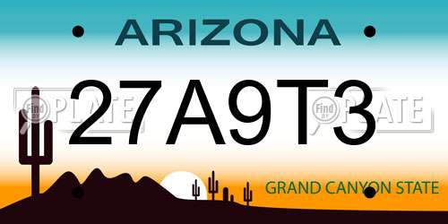 27A9T3 Arizona License Plate