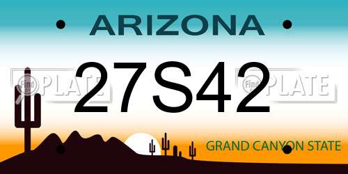 27S42 Arizona License Plate