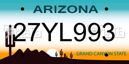 27YL993 Arizona License Plate