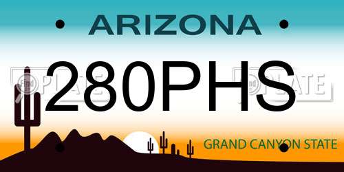 280PHS Arizona License Plate