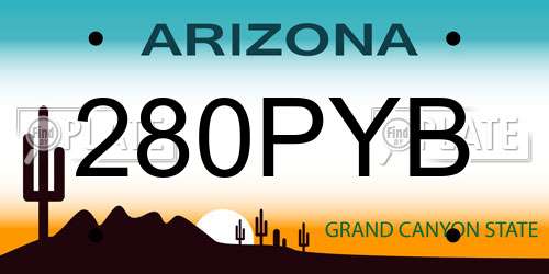 280PYB Arizona License Plate