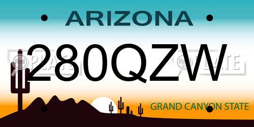280QZW Arizona License Plate