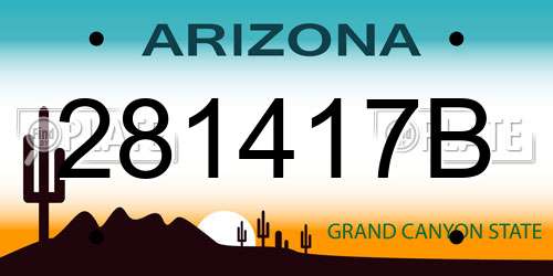 281417B Arizona License Plate