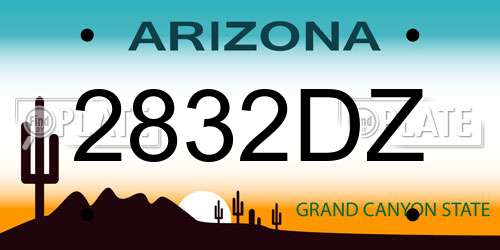 2832DZ Arizona License Plate