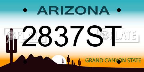 2837ST Arizona License Plate