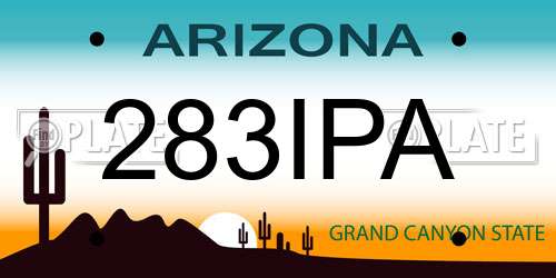 283IPA Arizona License Plate