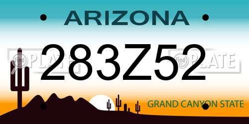 283Z52 Arizona License Plate