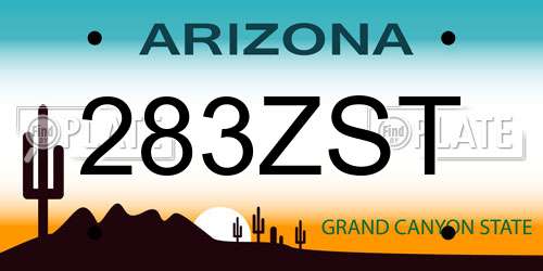 283ZST Arizona License Plate