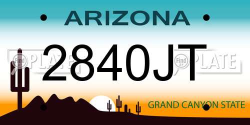 2840JT Arizona License Plate