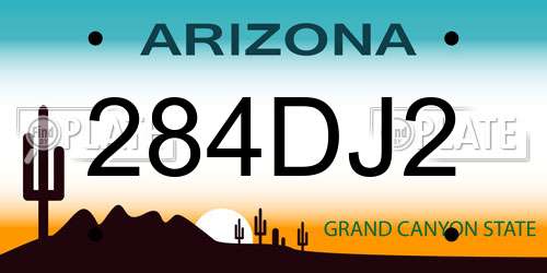 284DJ2 Arizona License Plate