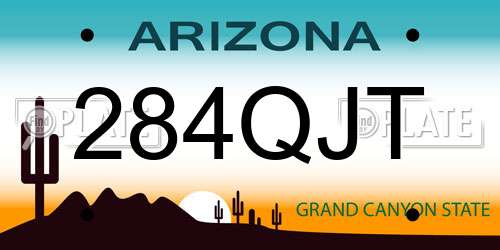 284QJT Arizona License Plate