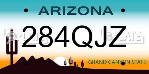 284QJZ Arizona License Plate