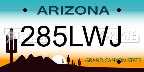 285LWJ Arizona License Plate