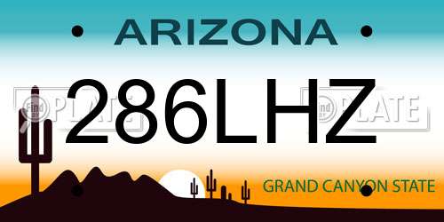 286LHZ Arizona License Plate