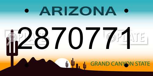 2870771 Arizona License Plate