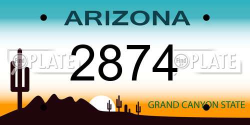 2874 Arizona License Plate
