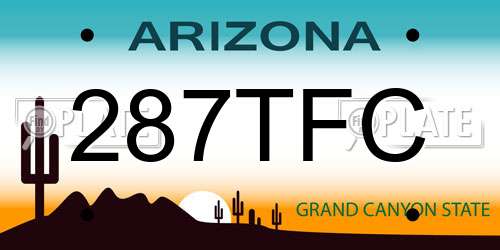 287TFC Arizona License Plate