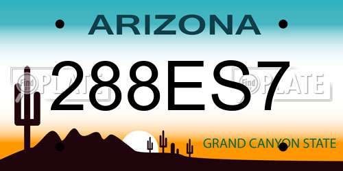 288ES7 Arizona License Plate