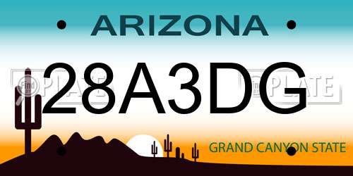 28A3DG Arizona License Plate