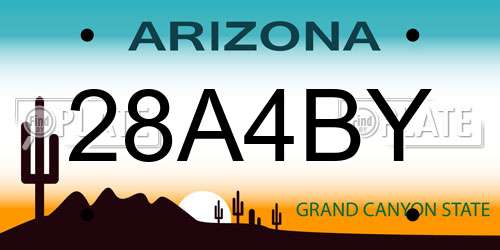 28A4BY Arizona License Plate