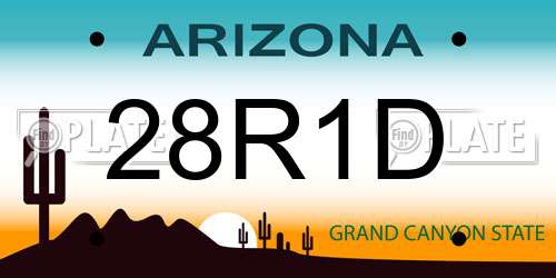 28R1D Arizona License Plate
