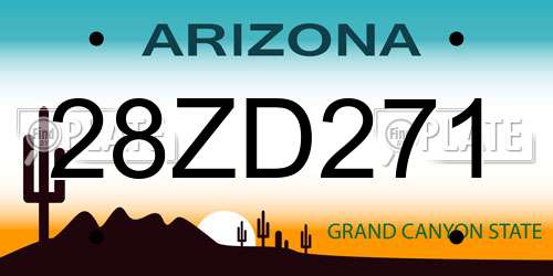 28ZD271 Arizona License Plate