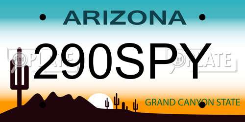 290SPY Arizona License Plate