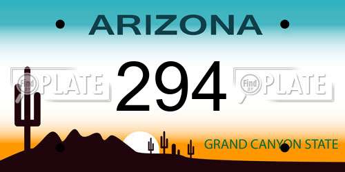 294 Arizona License Plate