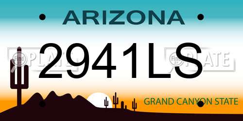 2941LS Arizona License Plate